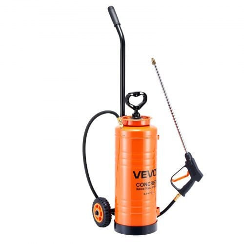 Industrial Concrete Sprayer with Wheeled Cart, 3.5 Gallon Stainless Steel Sprayer, Heavy Duty Tri-P E415-GYJBXGPWQ35GQUIZ8001V0