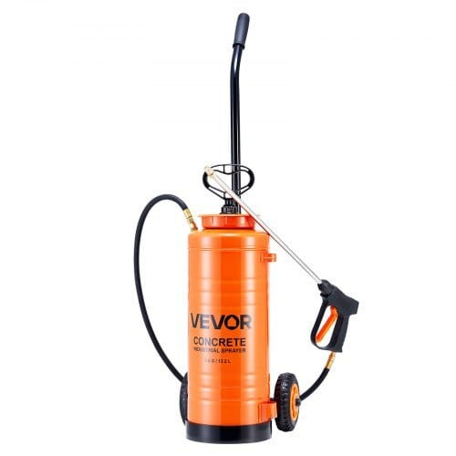 Industrial Concrete Sprayer with Wheeled Cart, 3.5 Gallon Stainless Steel Sprayer, Heavy Duty Tri-P E415-GYJBXGPWQ35GQUIZ8001V0