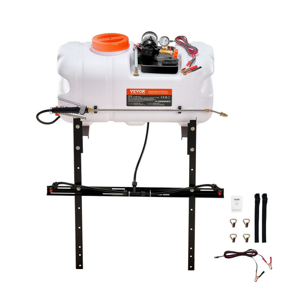 ATV Spot Sprayer, 15.9 Gal/60 L ATV/UTV Broadcast Sprayer with A Nozzle Boom, 12 V Pump Weed Spraye E415-STCPWQ15JL60UTRA7V9