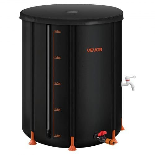 Collapsible Rain Barrel, 53 Gallon Portable Rain Water Collection Barrel, 1000D PVC Rainwater Colle E415-ZDYSTHSPVCB50JAOG002V0