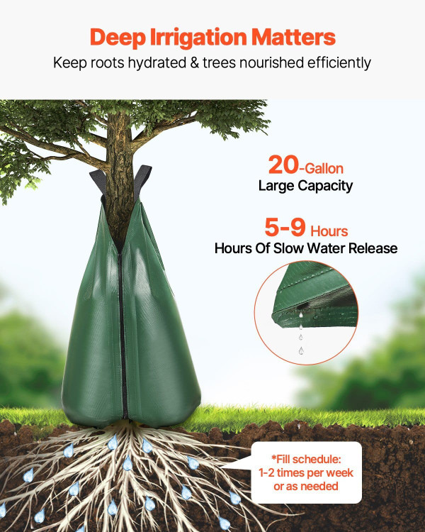 Tree Watering Bag, 3 Packs 20 Gallons Watering Bags for New Trees, 5-9 Hours Slow Release Refillabl E415-DSJSD20GAL3JHNCKJV0