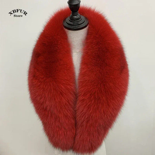 Color: PURPLE, Size: S - Winter Real Fox Fur Collar Woman Black Natural Fur Scarf Shawl For Women C F640-12000043301185562