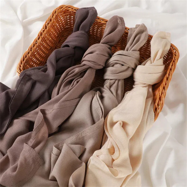 Color: WHITE - Ramadan Solid Color Big Size Cotton Rayon Hijab Scarf Women Muslim Headscarf Wraps S F640-12000039784706932