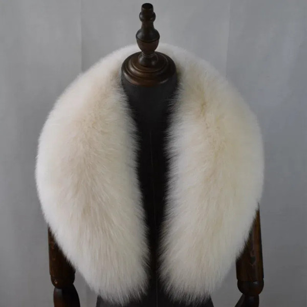 Color: Blue, Size: S - Fox Fur Collar 100% Real Fox Fur Scarf Straight Collar Natural Fur Gray Coll F640-12000036678629970