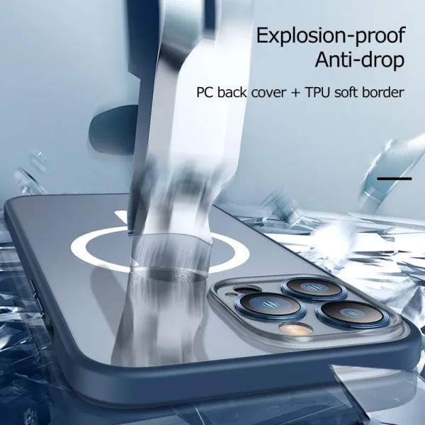 Color: Blue, Material: Plastic - Magsafe Magnetic For IPhone 15 Promax Phone Case For iPhon 11 12 1 F640-12000030806145175