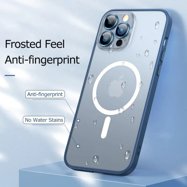 Color: Blue, Material: Plastic - Magsafe Magnetic For IPhone 15 Promax Phone Case For iPhon 11 12 1 F640-12000030806145175