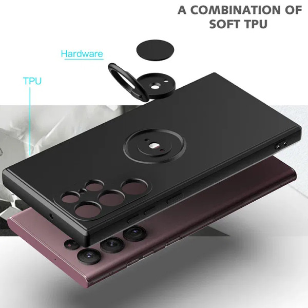 Color: Dark Grey, Ships From: CHINA, Material: EVA - With Ring Holder Phone Case For Samsung Galaxy F640-12000036956135591