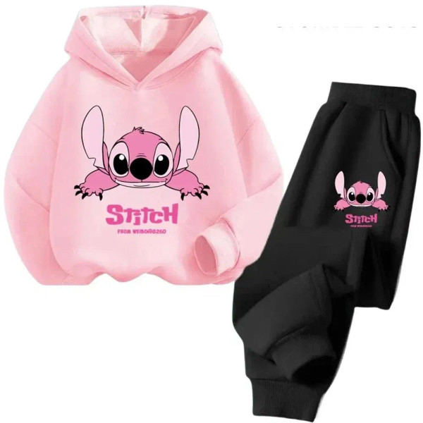 Color: black, Kid Size: 6 - Children Hoodies Stitch Kawaii Fashion Pullover Sweatshirt Anime Trucks F640-12000043623475733