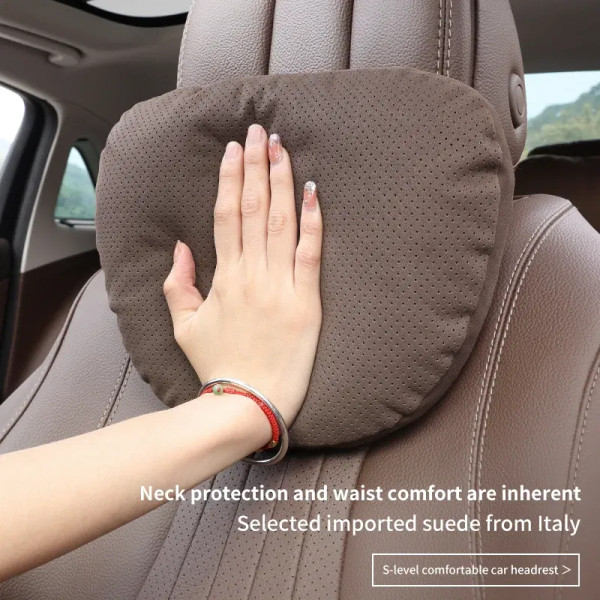 Color: WHITE - Top Quality Car Headrest Neck Support Seat Soft Neck Pillow Breathable For Maybach S F640-12000034556751685