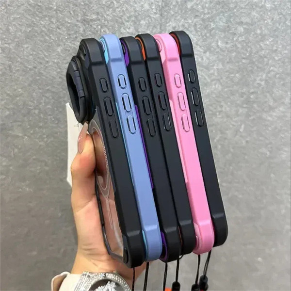 Color: Blue, Material: Silicon - Armor Candy Color Clash For Magsafe Phone Case For iPhone 16 15 14 F640-12000043750167806