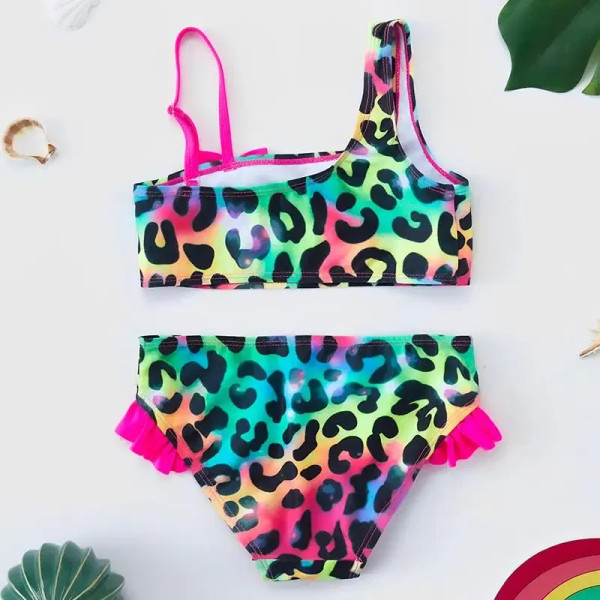 Color: Silver, Size: XXS - Lilo Stitch Gilrs Bow Bikini Set Trendy Two-Piece Swimsuits for Summer S F640-12000037996246469
