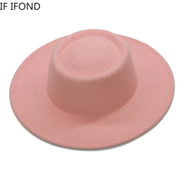 Color: Brown, Size: M - Fedora Hats Men Women 8.5CM Wide Brim Wool Felt Jazz Hats 2023 British styl F640-12000022837602257