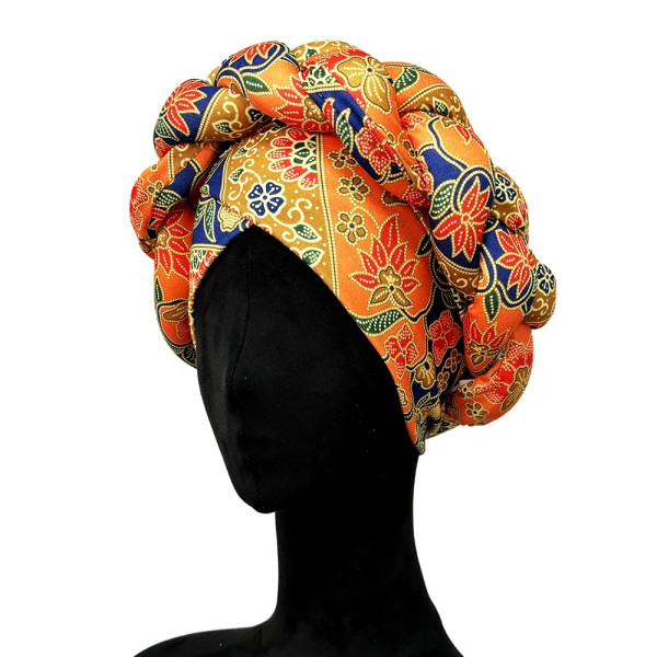 Color: Black - African Headtie Bonnet Hat Turban for Women Muslim Head Wrap Nigerian Scarf Braid Hi F640-12000037959005526