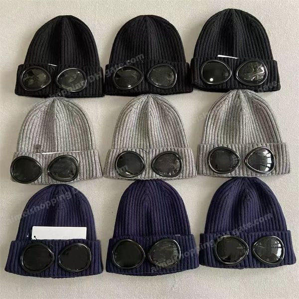 Color: Grey - Designer two Lens Glasses Goggles Beanies Men Knitted Hats Skull Caps Outdoor Women U Y829-1054517090167820288
