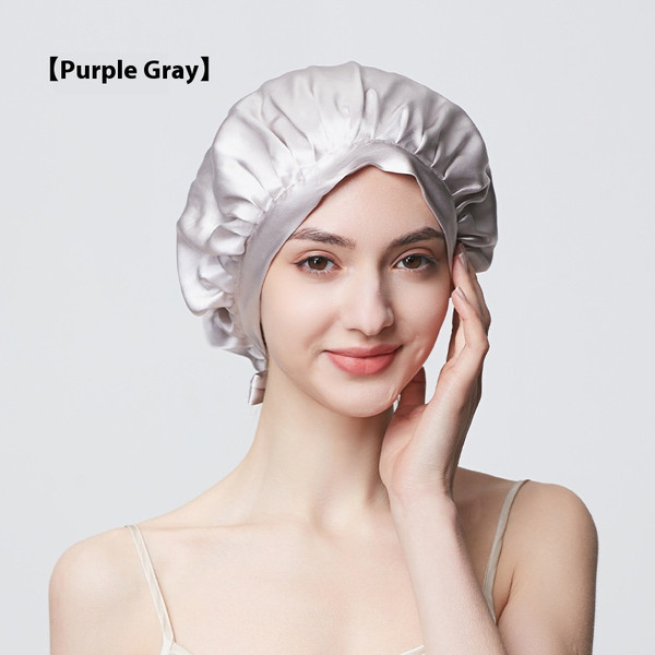 Color: Purplish Gray, Size: Free Size Elastic - 19 M Thickened Silk Nightcap Hair Care Hair Care An Q119-CJBQ229397905EV