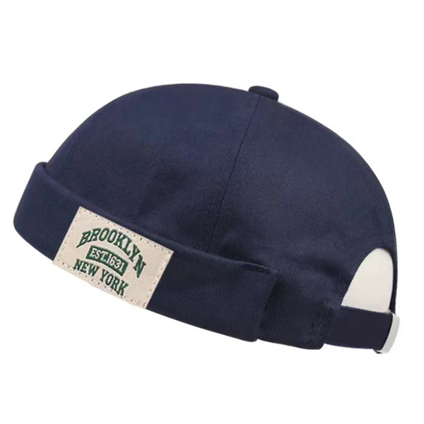 Color: WHITE - 1631 BROOKLYN Label of Cloth Brimless Skullies Cap Melon Skin Cap Hip Hop Vintage Ca F640-12000039403672829