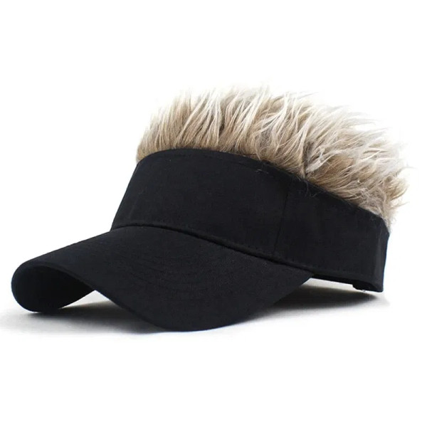 Color: Champagne, Size: One Size - 2023 Men Women Baseball Cap With Spiked Hairs Wig Hat  Spiked Wi F640-12000034381148338