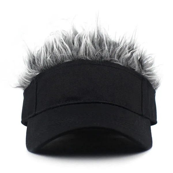 Color: Champagne, Size: One Size - 2023 Men Women Baseball Cap With Spiked Hairs Wig Hat  Spiked Wi F640-12000034381148338