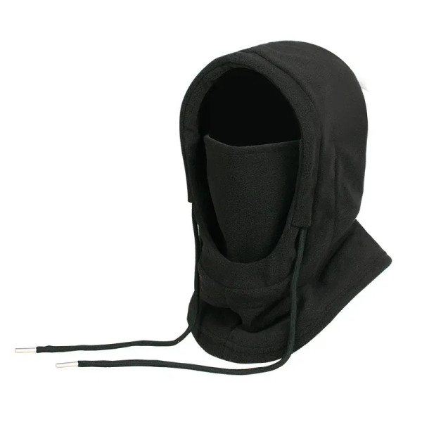 Color: Red - Warm Fleece Balaclava for Men Women Winter Face Mask Neck Warmer Hooded Cap Windproof  F640-12000043836861378