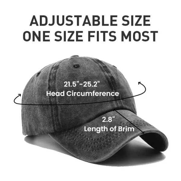 Size: L, Color: Black - Unisex Baseball Cap Vintage Washed Cotton Fits Men Women Washed Denim Adjus F640-12000037601332853