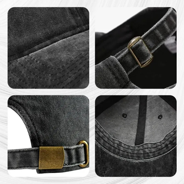 Size: L, Color: Black - Unisex Baseball Cap Vintage Washed Cotton Fits Men Women Washed Denim Adjus F640-12000037601332853