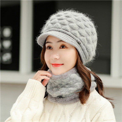 Color: Light pink, Size: Hat - Plush thick warm ear protection scarf hat Q119-CJNSFSMZ01918-Light pink-Hat