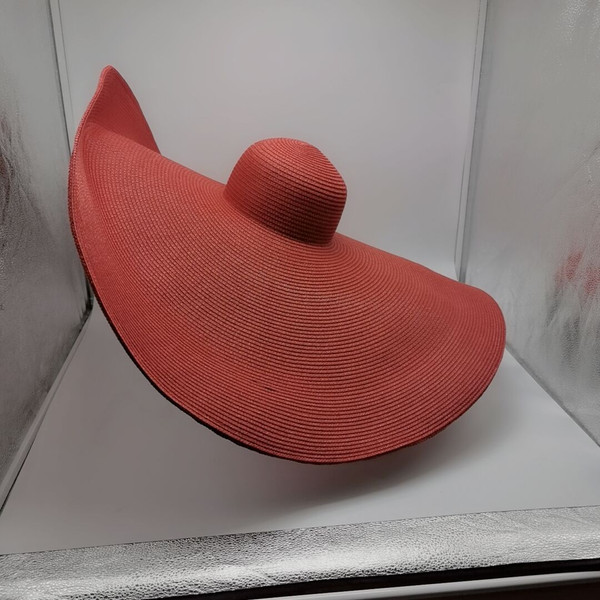 Color: Red, Size: 30cm - Women's Straw Hat With Oversized Brim 30cm Q119-CJMZ106599902BY