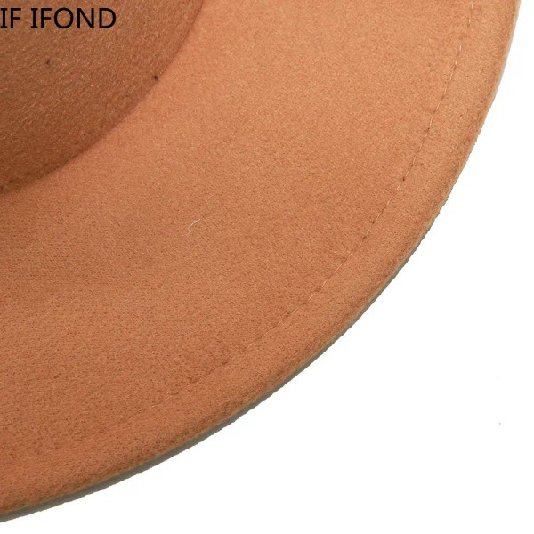 Color: Ivory, Size: M - Fedora Hats Men Women 8.5CM Wide Brim Wool Felt Jazz Hats 2023 British styl F640-12000022837602258