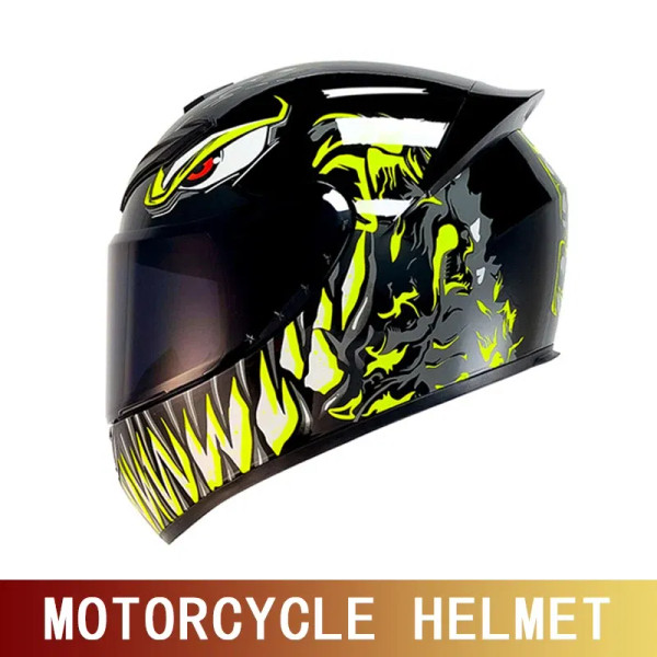Color: Silver, Size: XXL - Motorcycle helmet motorcycle full helmet racing kart winter anti-fog ret F640-12000044664601971