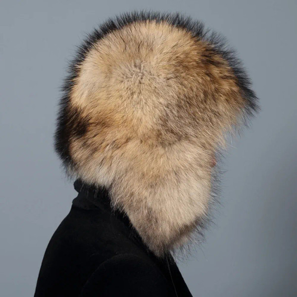 Color: SKY BLUE, Hat Size: 60/61, Ships From: CHINA - Men Real Fur Beanies Hat Mongolian Hat Unique F640-12000044265492183