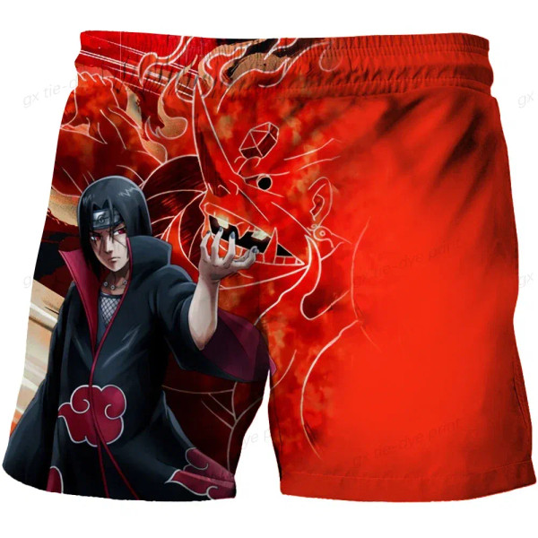 Color: green, Kid Size: 10 - 2024 Hawaiian Naruto Shorts Boy Breathable Printed Anime Boys Beach Ne F640-12000040601564712