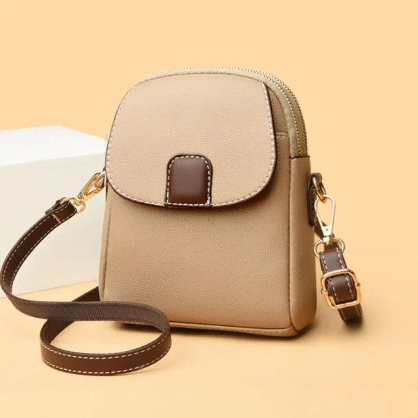 Color: Beige - Mini Square Bags Bag Versatile Crossbody Shoulder Bag Casual Trendy Leather Bag Cell F640-12000039684287222