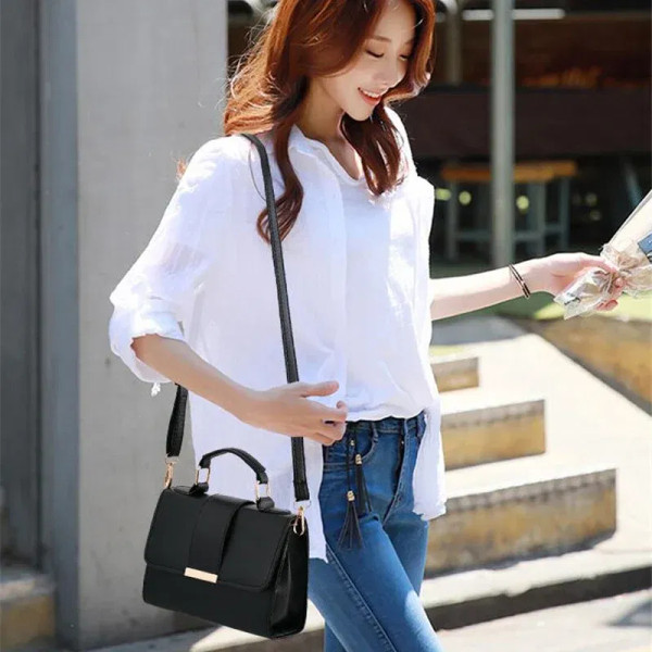 Color: MULTI, Size: S - Hot Sale Flap Sling Shoulder Bags for Women Solid Color Crossbody Messenger F640-12000035898911382