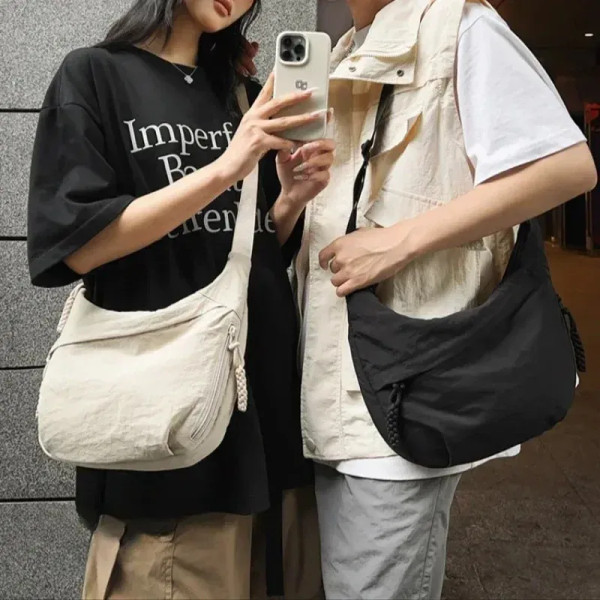 Color: Blue - Trendy Women's Soft Cloth Shoulder Bag Solid Color Student Casual Style Big Handbags  F640-12000048335158139