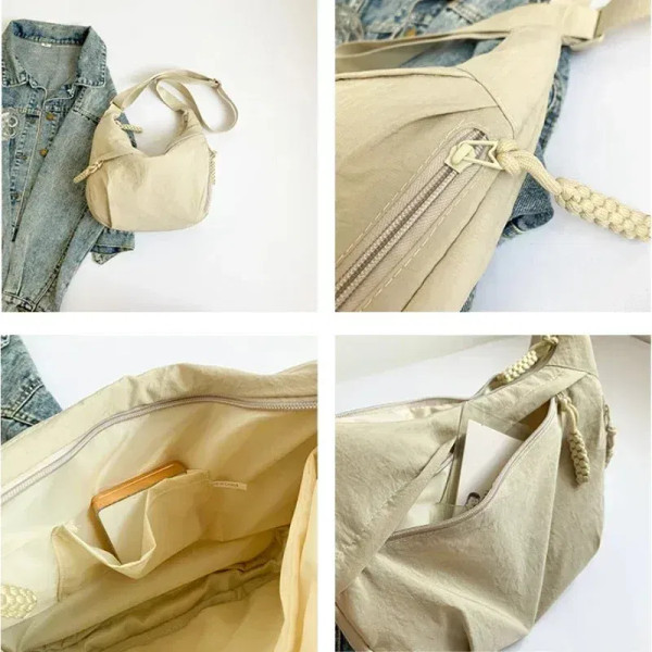 Color: Blue - Trendy Women's Soft Cloth Shoulder Bag Solid Color Student Casual Style Big Handbags  F640-12000048335158139