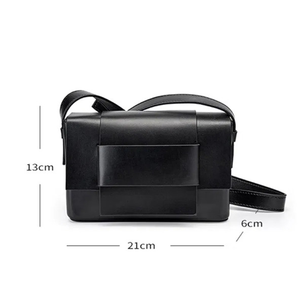 Fashion Neutral Split Leather Messenger Solid Color Lady Casual Shoulder Bags Women Knitting Square F640-3256804934107484