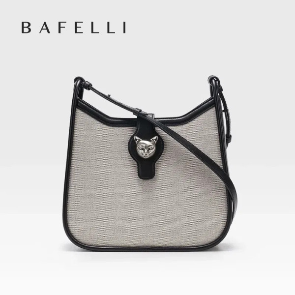 Color: GRAY - BAFELLI 2025 CAT LUXURY BRAND NEW WOMEN'S SHOULDER BAG TRENDING RETRO STYLE VINTAGE C F640-12000044542824834