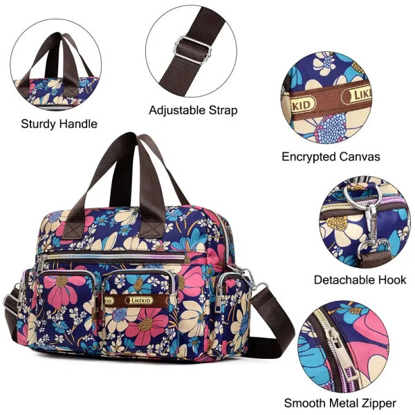 Color: Brown - Casual Large Capacity Women's Travel Bags Easy to Carry Sports Gym Bag Overnight Sho F640-12000043199580226