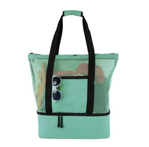 Color: Blue - High Capacity Women Mesh Transparent Bag Double-layer Heat Preservation Large Picnic  F640-12000035173677453