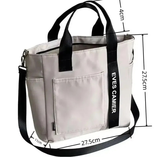 Color: Blue - New Casual Tote Large Capacity Shoulder Bag Nylon Waterproof Canvas Handbag Simple Fa F640-12000041450217077