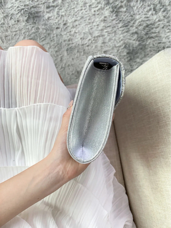 Color: green - Glitter Bling,Shiny Elegant And Fashionable Envelope Clutch Bag, Party Wedding Handb F640-12000043773747346