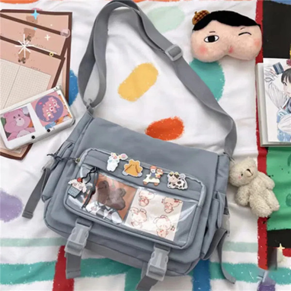 Color: Beige - Japanese Style Kawaii Itabag for Dolls Large Handbags New Nylon School Bags for Teen F640-12000042861307605