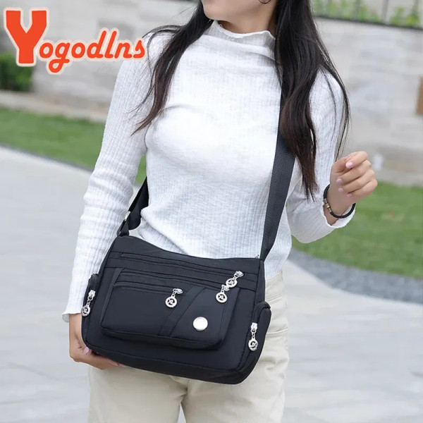Color: Stone, Size: S - Yogodlns Oxford Waterproof Shoulder Bag Women Casual Crossbody Bag Multifun F640-12000036845555992