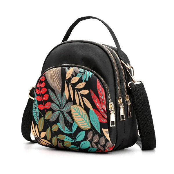 Color: PURPLE, Size: 16 inches - Fashion Printing Backpack Women Large Capacity Nylon Rucksack Mult F640-12000035920125064