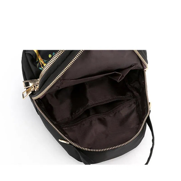 Color: PURPLE, Size: 16 inches - Fashion Printing Backpack Women Large Capacity Nylon Rucksack Mult F640-12000035920125064