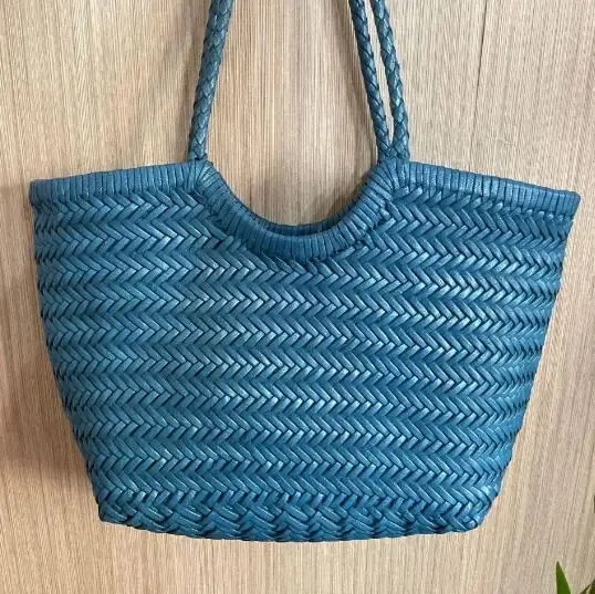 Color: green, Size: Extra Large - Hand Knitted Designer Genuine Leather Elegant ?‹Handle Female Tot F640-12000037020739842