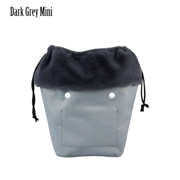 Color: Clear - 2025 Winter O Bag Large Capacity Classic Mini Plush Fur Furry Organizer Top Drawstri F640-12000039445396123