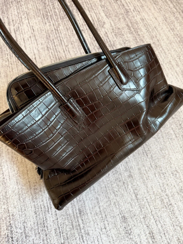 Color: black - Brand Crocodile pattern genuine leather luxury Handbags High Quality alligator large F640-12000049681573455