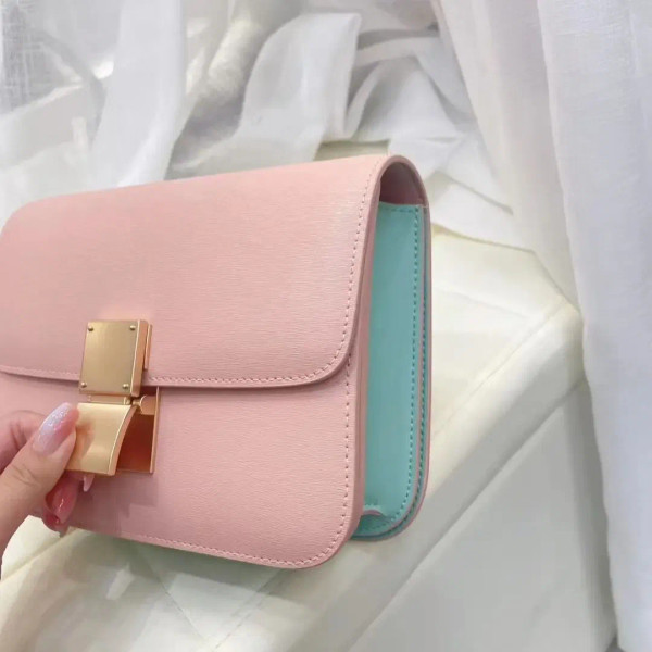 Color: Chocolate, Size: M - Factory Genuine Leather Ladies Tofu Bag Luxury Design Handbag Purse Sma F640-12000033444466359