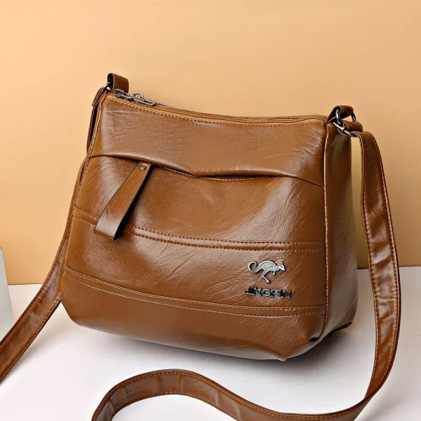 Color: Brown - Elegant Leather One Shoulder Handbag Shopping Bag 2024 New Women's Fashion Handbag S F640-12000042175689183
